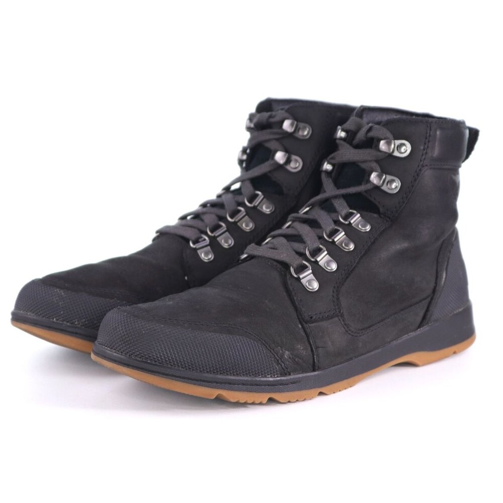 Sorel Ankeny II $175 Men's Waterproof Mid Hiker Boots Size 9.5 M Leather Black
